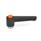 WN 304 Nylon Plastic Straight Adjustable Levers with Push Button, Tapped or Plain Bore Type, with Steel Components Lever color: SW - Black, RAL 9005, textured finish
Push button color: O - Orange, RAL 2004