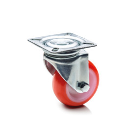 EN 22880 Steel Light Duty Casters, Polyurethane Wheel Tread, Polyamide Wheel Core, Light Version Bearing type: G - Friction bearing<br />Bracket type: L - Swivel bracket with mounting plate<br />Coding: L - Light version<br />Bracket material: ST - Steel sheet metal