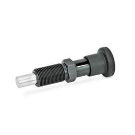 GN 817.8 Steel Indexing Plungers, Lock-Out and Non Lock-Out, with Removable Pin Type: C - Lock-out, without lock nut