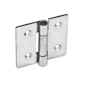 GN 136 Stainless Steel Sheet Metal Hinges, Square or Vertically Extended Material: NI - Stainless steel<br />Type: C - With countersunk holes