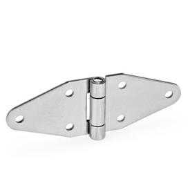 GN 1364 Stainless Steel Sheet Metal Hinges, Wing and Extended Wing Width l<sub>4</sub>: 140