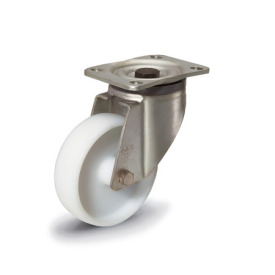 EN 22892 Steel Medium Duty Casters, Polyamide Wheel Tread / Core, Medium Version Bearing type: G - Friction bearing<br />Bracket type: L - Swivel bracket with mounting plate<br />Coding: M - Medium version<br />Bracket material: ST - Steel sheet metal