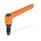 WN 306 Nylon Plastic Adjustable Levers, with Special-Tipped Threaded Studs Color: OS - Orange, RAL 2004, textured finish
Type: ZK - Ball end