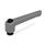 WN 300 Nylon Plastic Adjustable Levers, Tapped or Plain Bore Type, with Blackened Steel Components Color: GS - Gray, RAL 7035, textured finish