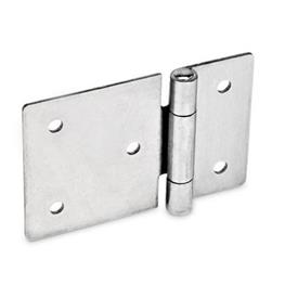 GN 136 Stainless Steel Sheet Metal Hinges, Horizontally Extended Material: NI - Stainless steel<br />Type: B - With through holes