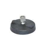 Pieds de mise à niveau avec socle en nylon NY-LEV® de type taraudé en inox, sans trous de tire-fond