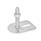 GN 43 Metric Thread, Stainless Steel Leveling Feet, Tapped Socket or Threaded Stud Type, with Slotted Mounting Hole, Rectangular Shape Type (Base): E0 - Without rubber pad, with 1 slotted hole
Version (Stud / Socket): VK - With nut, external hex at the top, wrench flat at the bottom