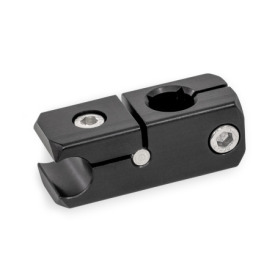 GN 474.2 Aluminum Rail Mounting Clamps, Splittable, with Cross / Parallel Bore Type: Q - With cross bore<br />Finish: ELS - Anodized finish, black