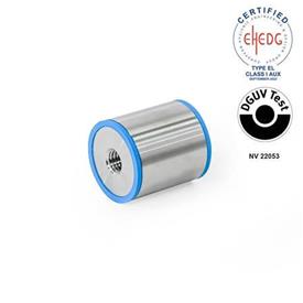 GN 6226 Stainless Steel AISI 316L Spacers in Hygienic Design Type: A2 - Through hole with continuous thread<br />Sealing ring material: E - EPDM