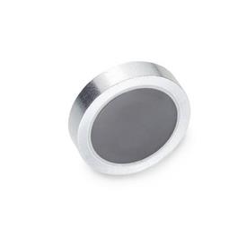 GN 50.1 Steel Retaining Magnets, Disk-Shaped, without Hole Magnet material: HF - Hard ferrite