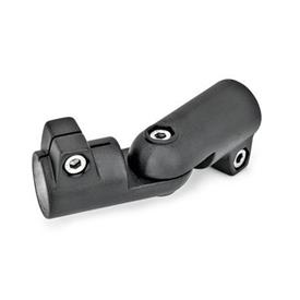 GN 286 Aluminum Swivel Clamp Connector Joints Type: T - Adjustment with 15° division (serration)<br />Finish: SW - Black, RAL 9005, textured finish