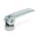 GN 927.3 Steel Clamping Levers with Eccentrical Cam, Tapped Type, with Plastic Contact Plate Type: A - Plastic contact plate with setting nut