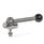 GN 918.7 Stainless Steel Clamping Cam Units, Downward Clamping, Screw from the Back Type: GVB - With ball lever, straight (serrations)
Clamping direction: L - By counter-clockwise rotation