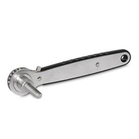 GN 318 Stainless Steel Ratchet Wrenches with Threaded Stud Type: C - Ratchet insert with threaded stud