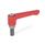 GN 302.1 Zinc Die-Cast Straight Adjustable Levers, Threaded Stud Type, with Stainless Steel Components Color: RS - Red, RAL 3000, textured finish