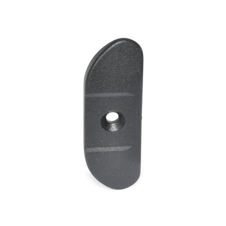 GN 120.2 Placas guía protectoras de plastico, para los cerrojos de leva / cierres de leva Tipo: A - Montaje con tornillo avellanado