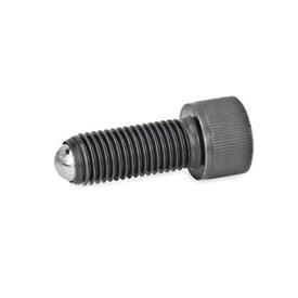 GN 606 Steel Socket Head Cap Screws, with Full / Flat / Serrated Ball Point End Type: A - Full ball