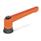 GN 300.4 Zinc Die-Cast Adjustable Levers, Tapped Type, with Steel Components, with Increased Clamping Force Color: OS - Orange, RAL 2004, textured finish