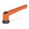 GN 300.4 Zinc Die-Cast Adjustable Levers, with Increased Clamping Force, Tapped Type, with Steel Components Color: OS - Orange, RAL 2004, textured finish