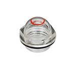 Mirillas de líquido, de plástico cristal transparente, con forma de domo, con anillo de marcado
