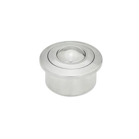 GN 509.1 Billes porteuses, logement acier / inox, avec collier Matériau: NNI - Logement en inox