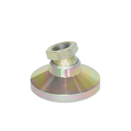  MLPSO Metric Thread, &quot;Level-It&quot;™ Leveling Mounts, Steel Tapped Socket Type Type: A1 - Steel base, yellow zinc plated