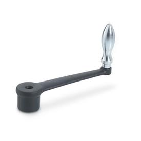 DIN 469 Cast Iron Straight Crank Handles, with Fixed or Revolving Handle, with Round or Square Bore Bohrungskennzeichen: B - Bore<br />Type: D - With revolving handle
