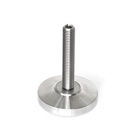 GN 6311.6 Stainless Steel Leveling Feet, with or without Plastic / Rubber Cap Type: N - Without cap