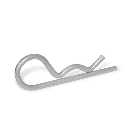 GN 1024 Stainless Steel Spring Cotter Pins Type: E - With single loop