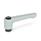GN 302 Zinc Die-Cast Straight Adjustable Levers, Tapped or Plain Bore Type, with Blackened Steel Components Color: SR - Silver, RAL 9006, textured finish