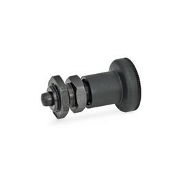GN 607.1 Steel Short Indexing Plungers, Lock-Out Type: AK - With lock nut