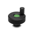 Technopolymer Plastic Knurled Control Knobs, with Mini Revolving Handle, Colored Cover Caps