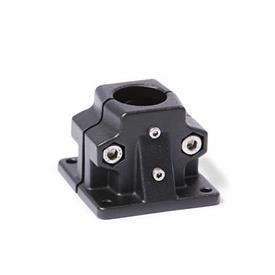 GN 165.1 Connecteurs pour actionneur linéaire en aluminium, assemblage divisé d<sub>1</sub> / s: B - Alésage<br />Finition: SW - Noir, RAL 9005, finition texturée