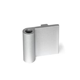 GN 2291 Alas de bisagra de aluminio, para uso con perfiles de aluminio / elementos de panel Tipo: AN - Ala de bisagra exterior, con guía de posicionamiento<br />Identificación: A - Sin orificios
