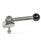 GN 918.5 Stainless Steel Eccentrical Cam Units, Radial Clamping, Screw from the Back Type: GVB - With ball lever, straight (serrations)
Clamping direction: R - By clockwise rotation (drawn version)