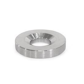 DIN 6319 Stainless Steel AISI 303 Spherical Washers, Seat or Dished Type Type: G - Dished washer with d<sub>4</sub> > d<sub>2</sub> (enlarged outside diameter)<br />Material: NI - Stainless steel