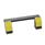EN 630.1 Technopolymer Plastic Off-Set Open U-Handles, with Counterbored Through Holes, Ergostyle® Color of the cover caps: DGB - Yellow, RAL 1021, shiny finish