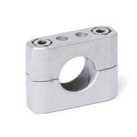 GN 231 Soportes para tubos, de aluminio, montaje dividido Bildzuordnung: B - Orificio<br />Acabado: BL - Acabado liso, Acabado granallado mate
