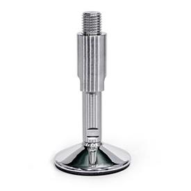 GN 17 Stainless Steel AISI 304 Leveling Feet, FDA Compliant Version (Stud): W - With adjustable sleeve, covered thread, wrench flat at the bottom