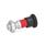 GN 816.1 Doigts d'indexage à clé en acier, goupille de poussoir en position normale rétractée Type: ARK - Manipulation par bouton, manchon rouge, avec contre-écrou
