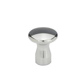 GN 75.5 Stainless Steel Mushroom Shaped Knobs, with Tapped Hole or Threaded Stud Type: D - With tapped hole<br />Finish: PL - Highly polished finish