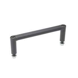 GN 423 Aluminum Rack Handles, for 19&quot; Rack and Enclosure Layout Type: B - Mounting from the operator's side<br />Finish: ESS - Anodized, black / handle shanks black, matte finish