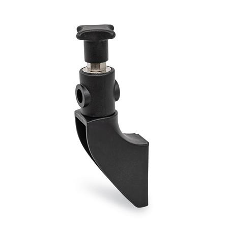 EN 6476.2 Plastic Side Guide Bracket, Swiveling, with Contact Edge 