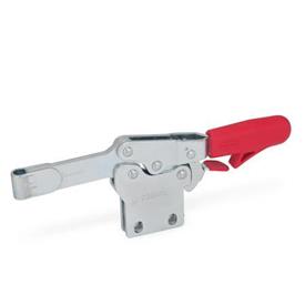 GN 820.4 Steel Horizontal Acting Toggle Clamps, with Safety Hook, with Vertical Mounting Base Type: PL - Solid bar version, with weldable clasp