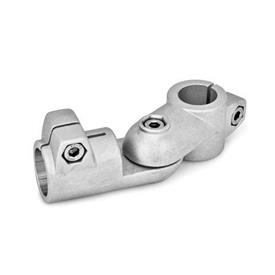 GN 284 Aluminum Swivel Clamp Connector Joints Type: T - Adjustment with 15° division (serration)<br />Finish: BL - Plain finish, Matte shot-blasted finish