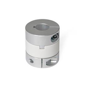 GN 2242 Aluminum Oldham Couplings, with Clamping Hub, with Metric-Inch Bores Bore code: K - With keyway (from d<sub>1</sub> = 20)