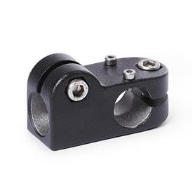GN 191.1 Aluminium, noix de serrage en T pour actionneur linéaire Bildzuordnung: B - Alésage<br />Finition: SW - Noir, RAL 9005, finition texturée