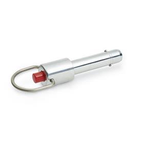 GN 214.2 Stainless Steel Rapid Release Pins, with Pull Ring, with Steel Shank 