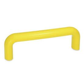 EN 625 Technopolymer Plastic Cabinet U-Handles, with Tapped Inserts Color: GB - Yellow, RAL 1021, shiny finish
