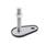 GN 43 Metric Thread, Stainless Steel Leveling Feet, Tapped Socket or Threaded Stud Type, with Mounting Hole, Teardrop Shape Type (Base): D1 - With rubber cap, clipped on, black
Version (Stud / Socket): TK - With nut, wrench flat at the bottom